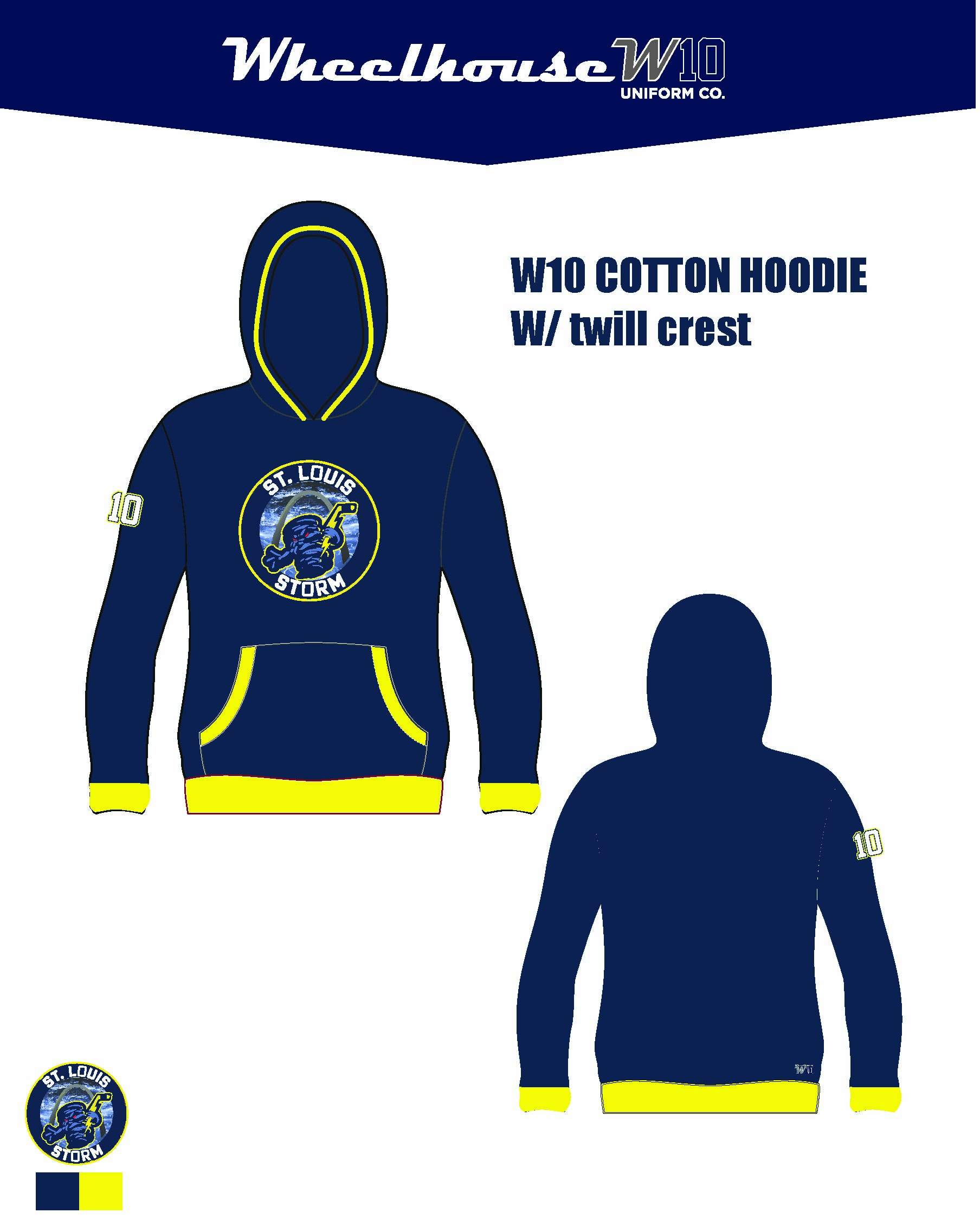 STL STORM COTTON HOODIE W/ TWILL CREST