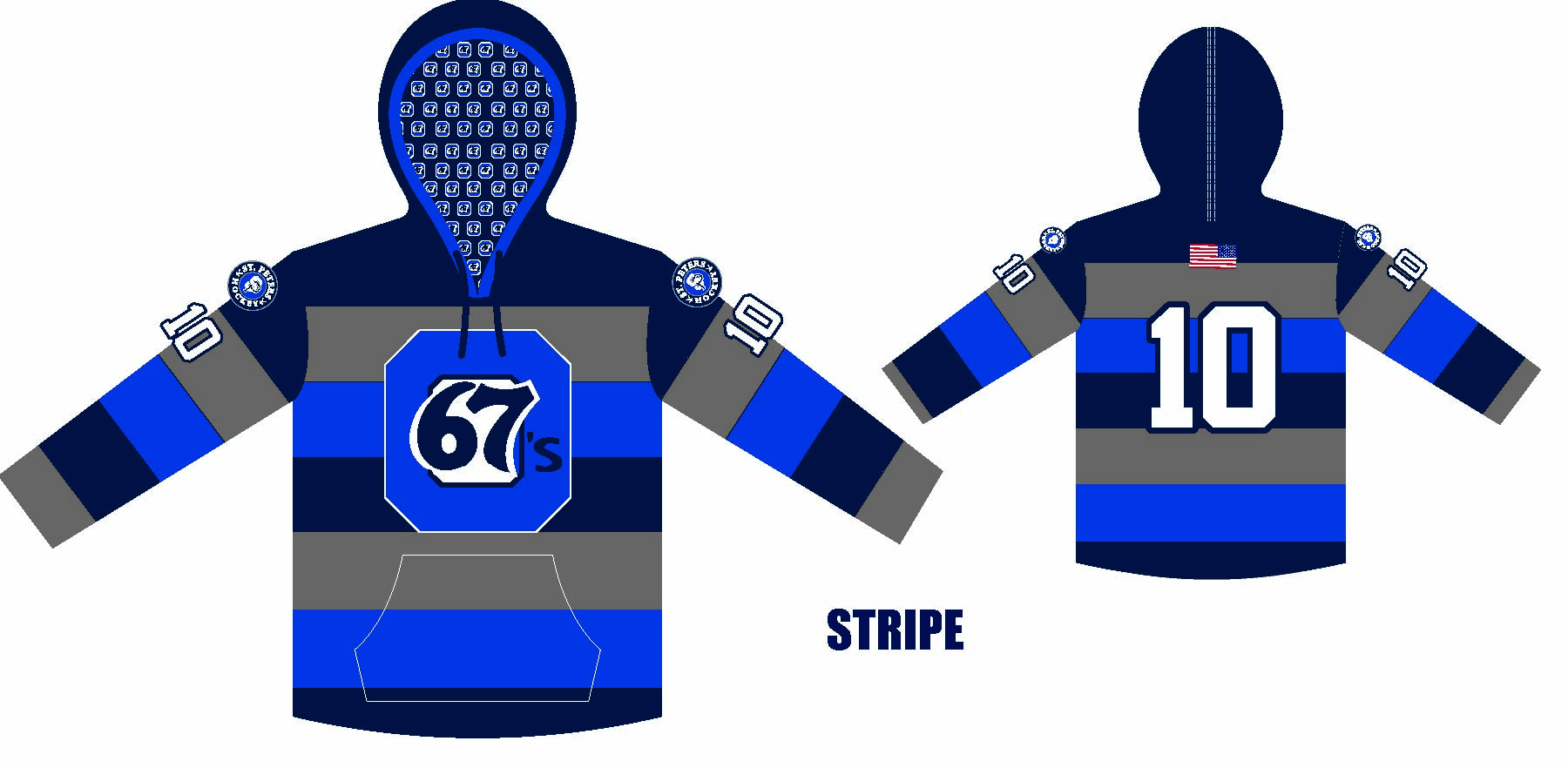 STP 67's SUBLIMATED JERSEY HOODIE - STRIPE